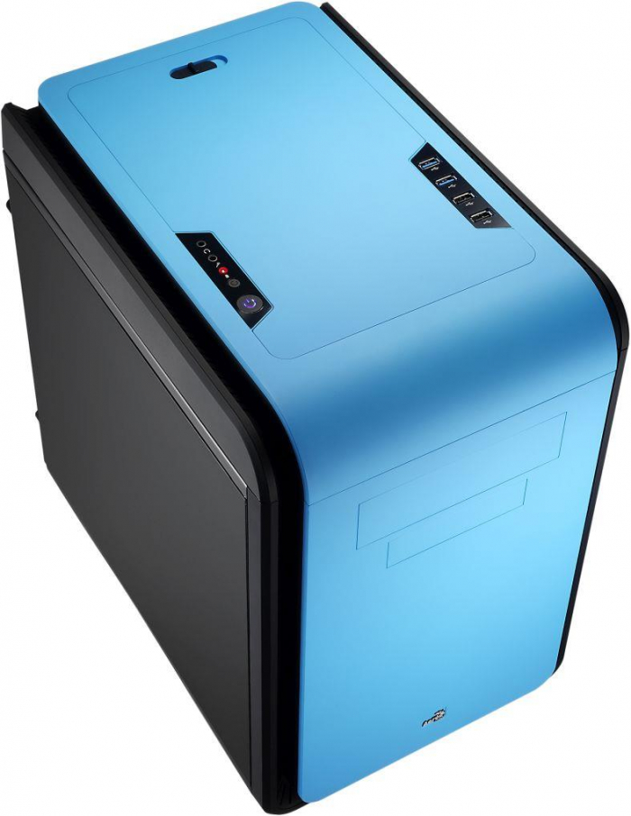 PC case Micro ATX without PSU Aerocool DS CUBE BLUE, USB3.0