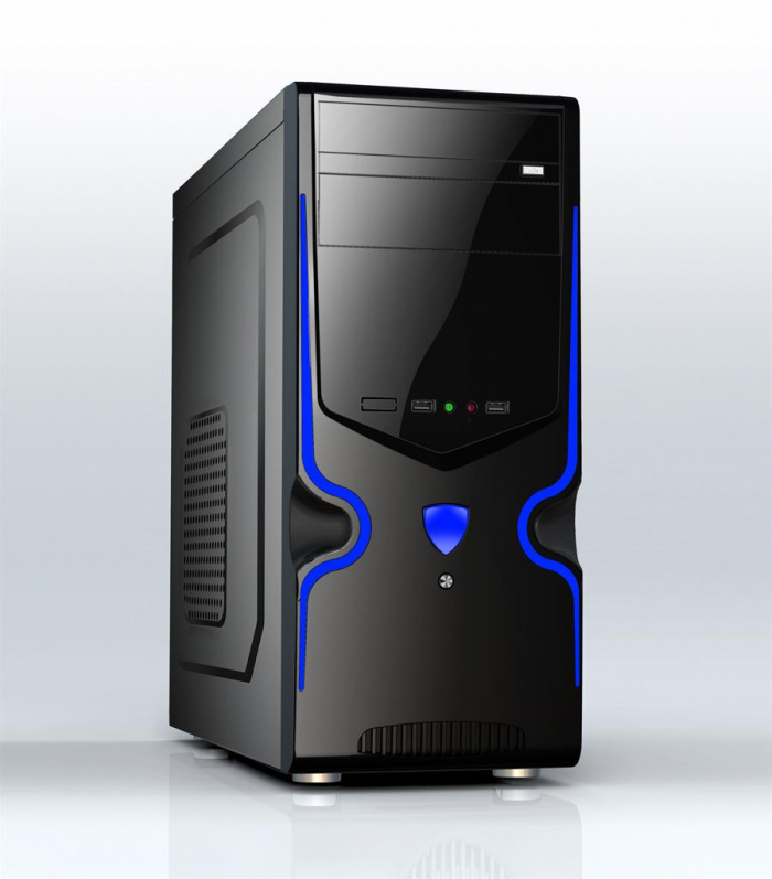 Gembird gaming PC case Midi Tower ATX black-blue (USB 3.0 + 2.0) CCC-GJ-09-B