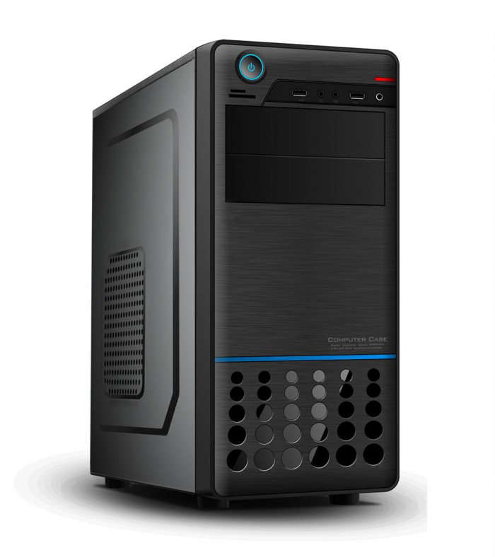 Gembird gaming PC case Midi Tower ATX black-blue (USB 3.0 + 2.0) CCC-GJ-10-B
