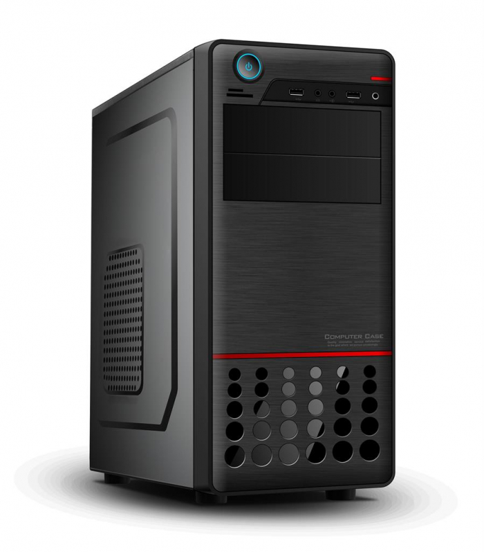 Gembird gaming PC case Midi Tower ATX black-red (USB 3.0 + 2.0) CCC-GJ-10-R
